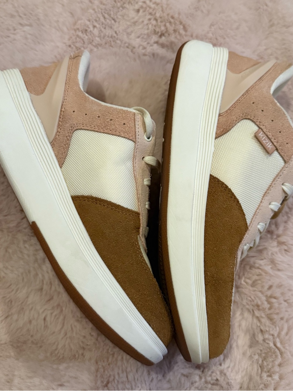 Kizik Brisbane Amberlight Hands Free Slip On Sneakers White Brown Women's 8 Wide - Picture 12 of 13